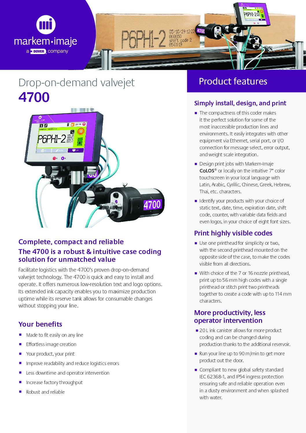 Markem-Imaje Valvejet 4700 robust industrial marking