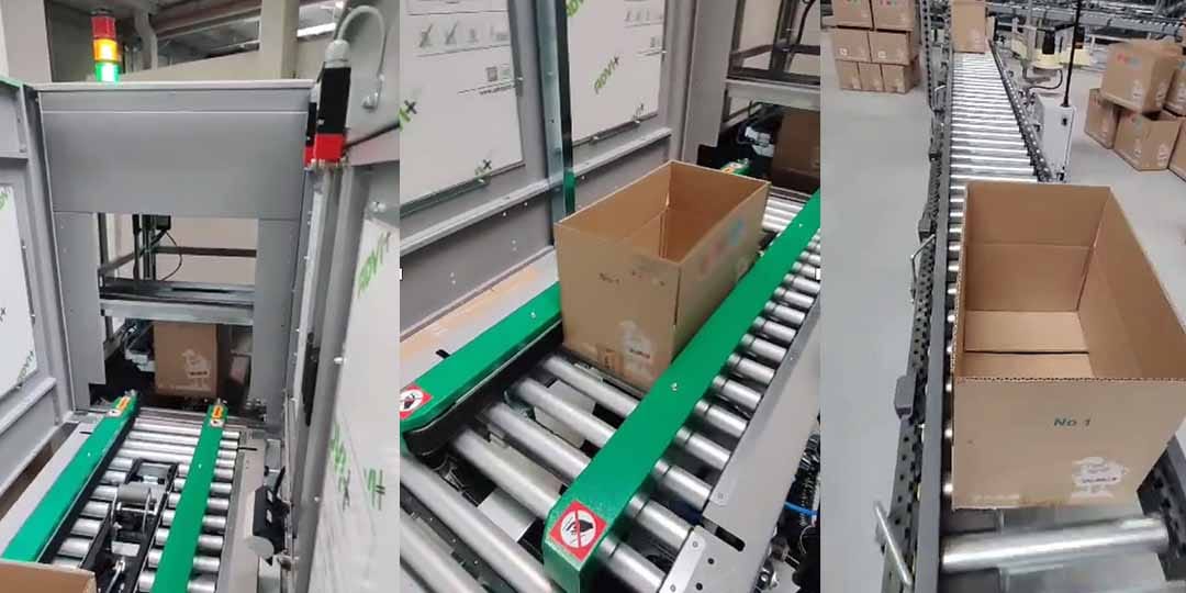 Sistem automat formare sigilare cutii client retail deschidere magazin online