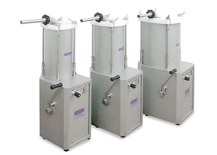 Filler hidraulic pentru carnati si chiftele - modele 12, 20, 30 si 50 litri, cilindru detasabil
