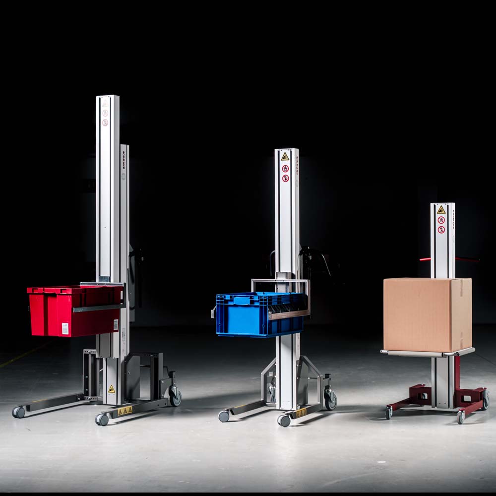 Manipularea ergonomica a lazilor si cutiilor cu lift electric mobil